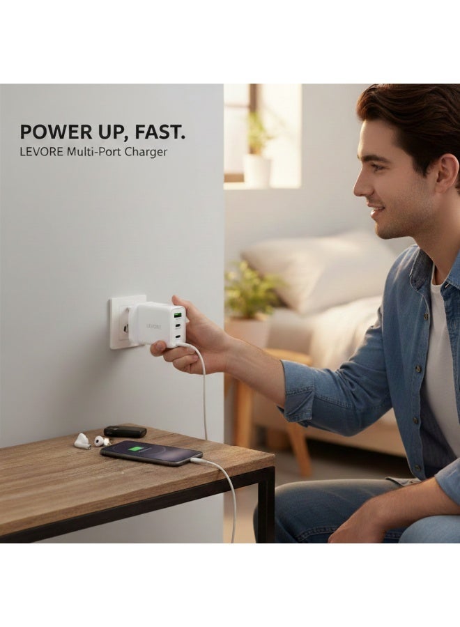 ليفور شاحن حائط ليفور بمنفذي 65 وات 2XUSB-C و 30 وات 1XUSB-A - أبيض - Image 4